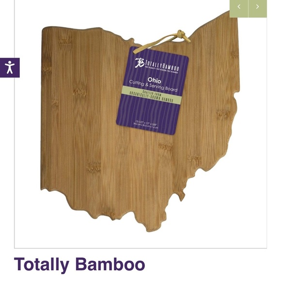 Totally Bamboo Ohio State Shaped Bamboo Serving and Cutting Board - Picture 1 of 13
